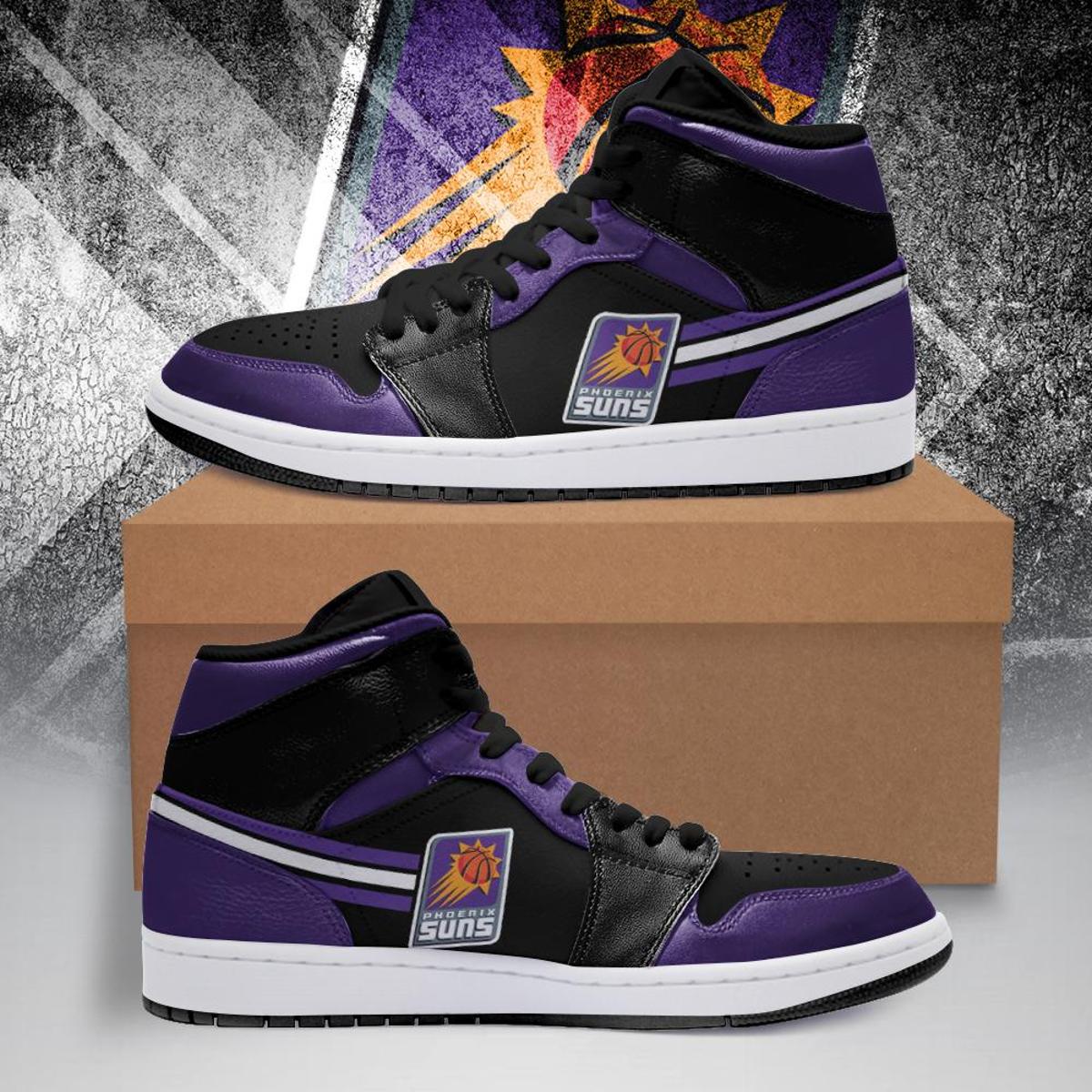 Phoenix Suns White Purple Air Jordan 1 High Sneakers Gift