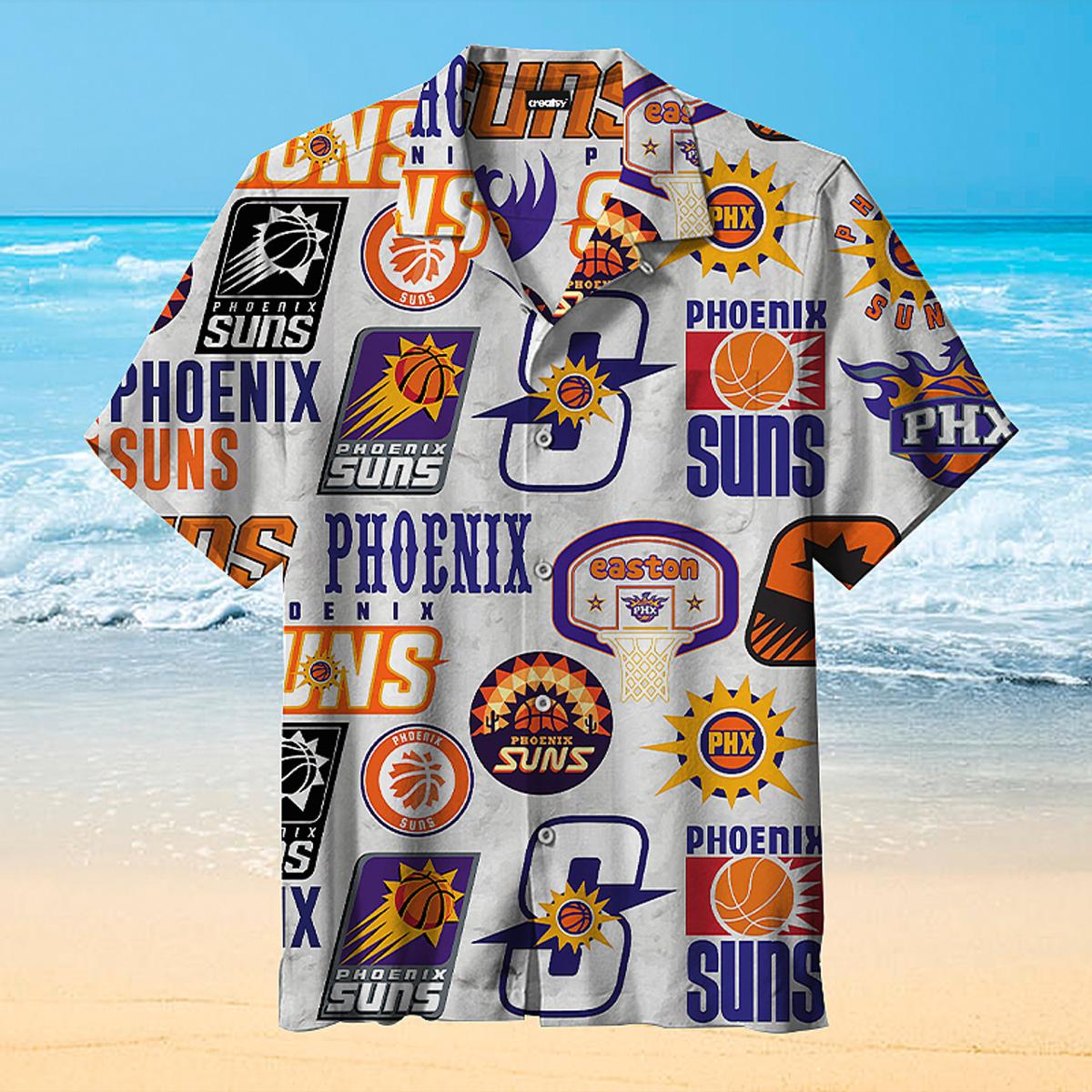 Nba Phoenix Suns Big Logo Vintage Hawaiian Shirt Best Gift For Fans