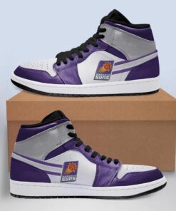 Phoenix Suns White Purple Air Jordan 1 High Sneakers Gift