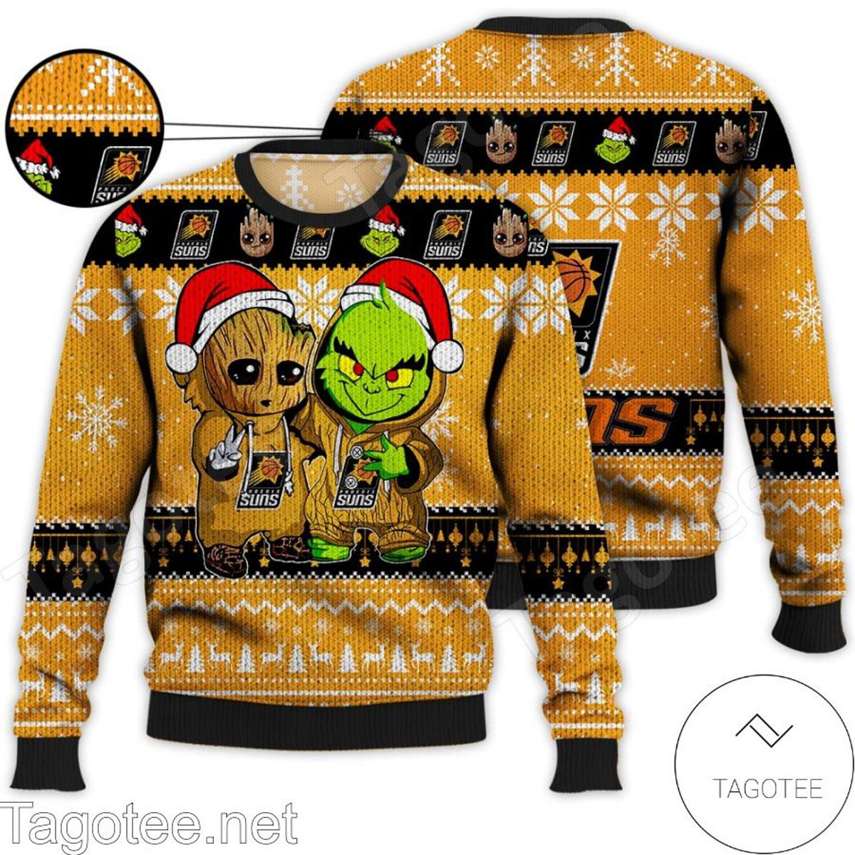 Phoenix Suns Orange Black Rick And Morty Ugly Christmas Sweater Best For Fans