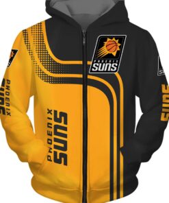 Phoenix Suns Yellow Black Curves Zip Hoodie Best Gift For Fans