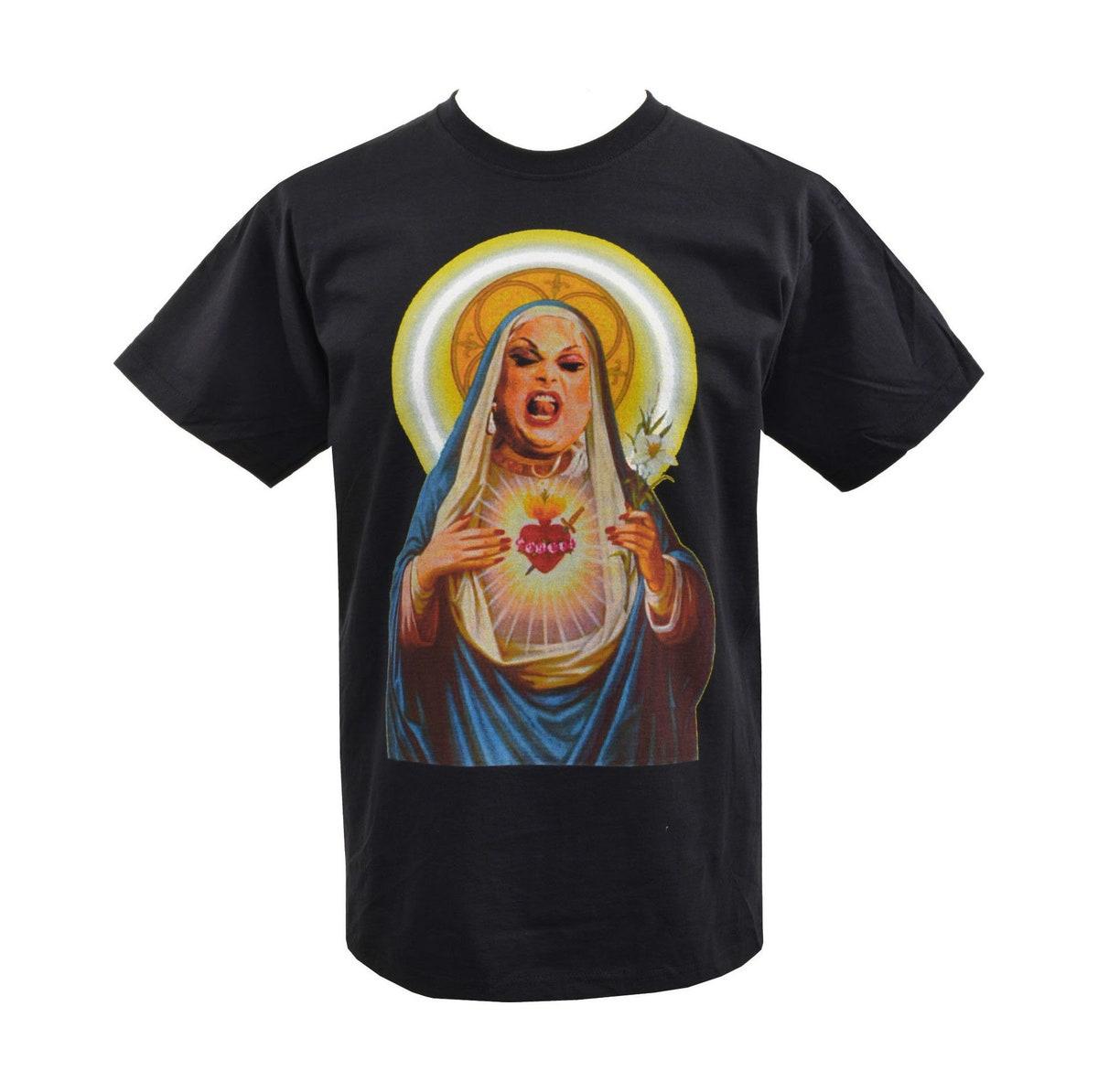 Pink Flamingos Holy Mother Black T-shirt Gift For Fans