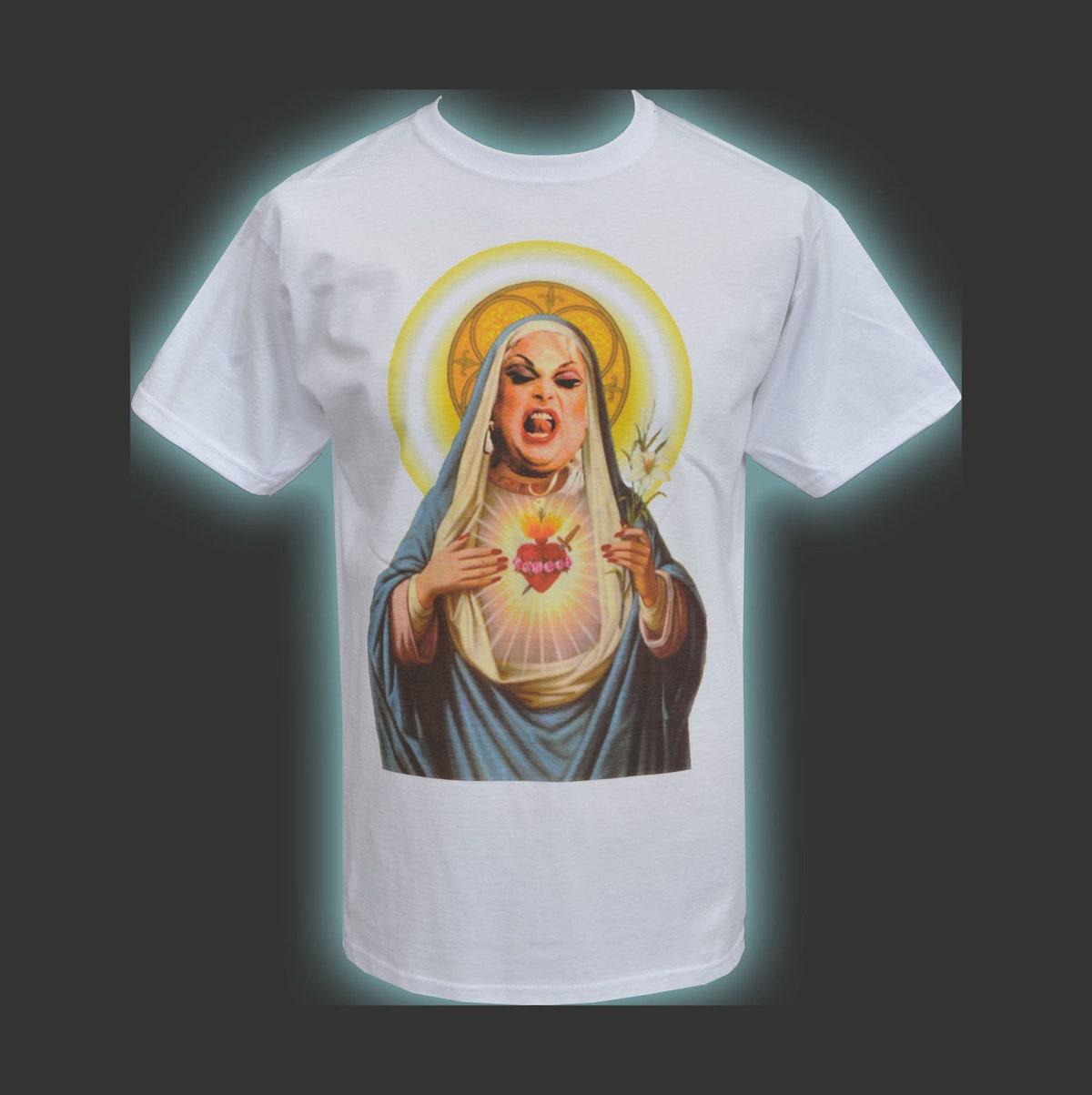 Pink Flamingos Holy Mother White T-shirt Gift For Fans