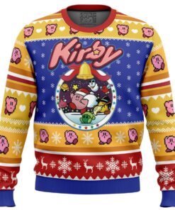 Pink Puff Christmas Kirby Ugly Christmas Sweater Best Gift For Nintendo Game Fans 1