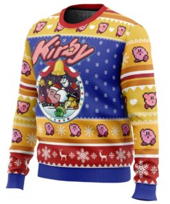 Pink Puff Christmas Kirby Ugly Christmas Sweater Best Gift For Nintendo Game Fans 2