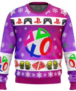 Playstation Logo Ugly Christmas Sweater Best Xmas Gift For Gamers