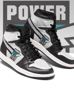 Port Adelaide Black White Air Jordan 1 High Sneakers