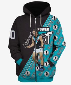 Port Adelaide Connor Rozee No 20 Zip Hoodie Gifts For Lovers