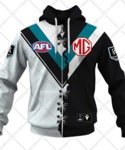 Port Adelaide Custom Name Number Mix Guernsey Zip Hoodie Gift