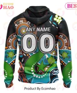 Port Adelaide Custom Name Number Special Design Naidoc Zip Hoodie For Fans