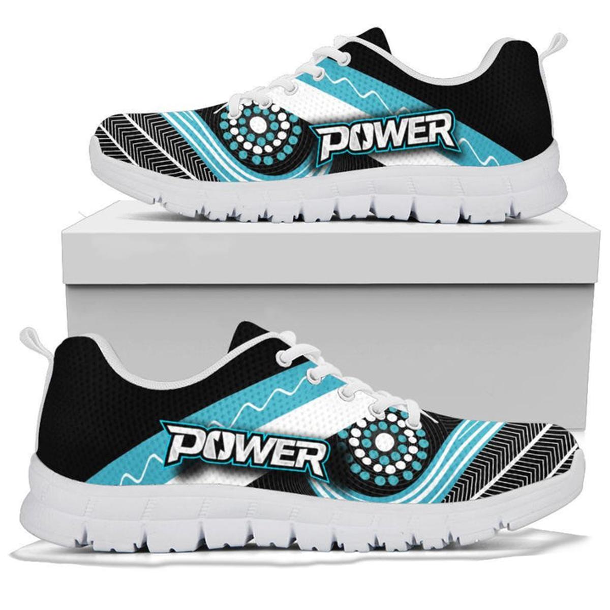 Port Adelaide Indigenous Black Teal Running Shoes For Fans