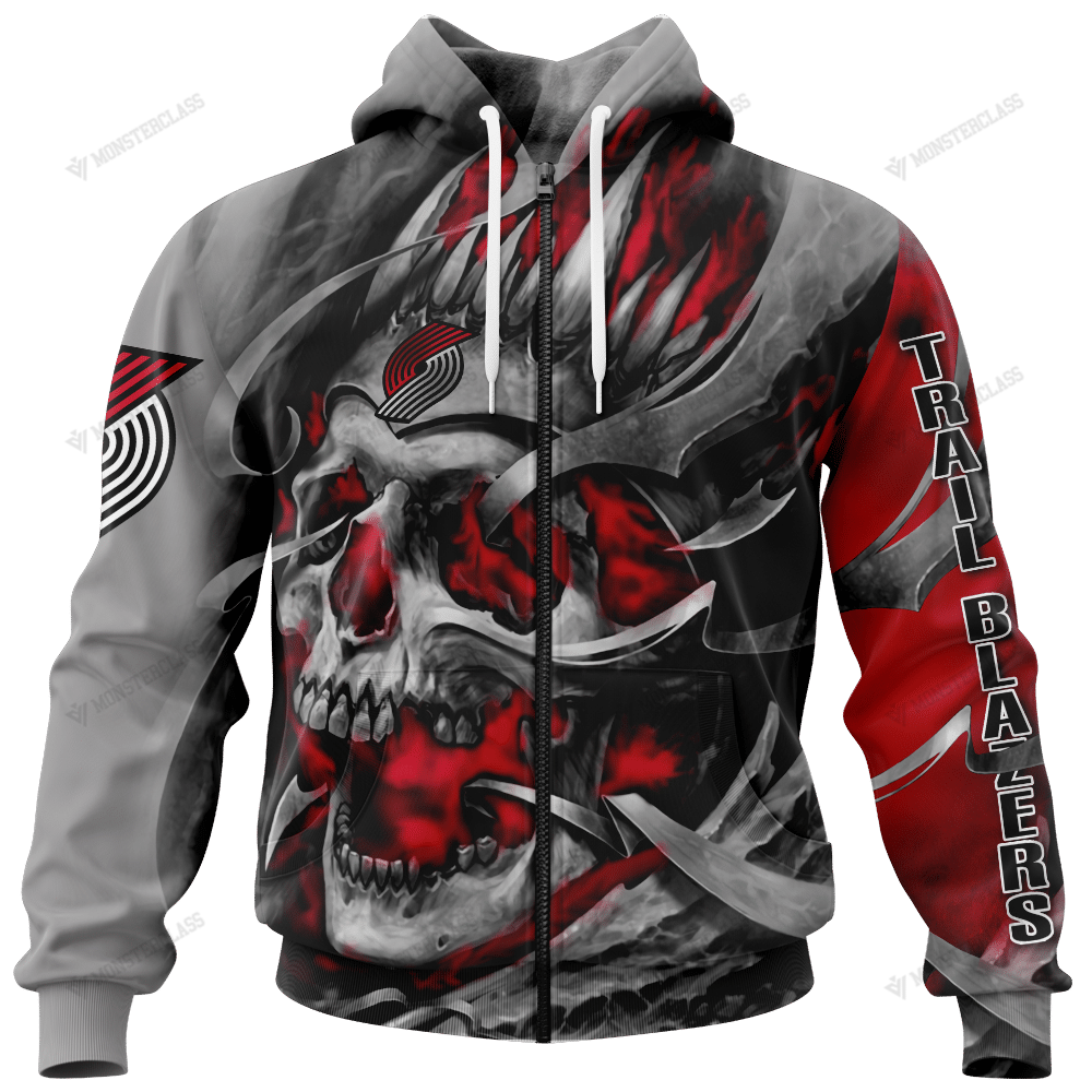 Portland Trail Blazers Custom Name Number Warrior Zip Hoodie