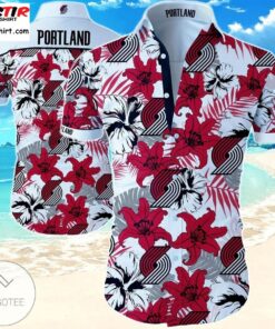 Portland Trail Blazers Floral Tropical Hawaiian Shirt Best Outfit For Nba Fans