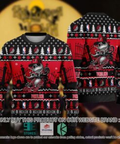 Portland Trail Blazers Jack Skellington Best Ugly Christmas Sweater