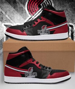 Portland Trail Blazers Red Black Air Jordan 1 High Sneakers For Fans