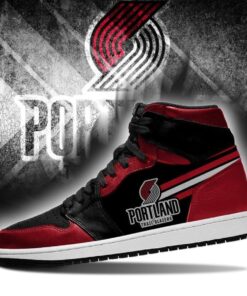 Portland Trail Blazers Red Black Air Jordan 1 High Sneakers For Fans 3