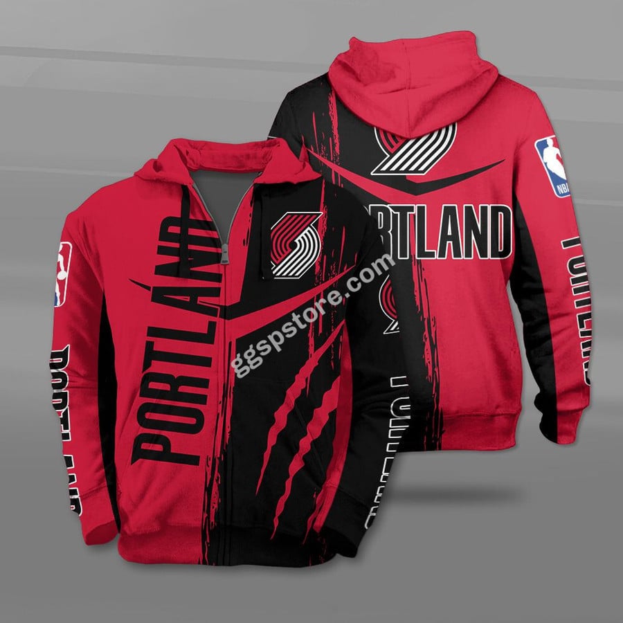 Portland Trail Blazers Mickey Slam Dunk Best Zip Hoodie