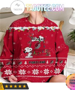 Portland Trail Blazers Snoopy Ugly Christmas Sweater Best Gift For Fans 2