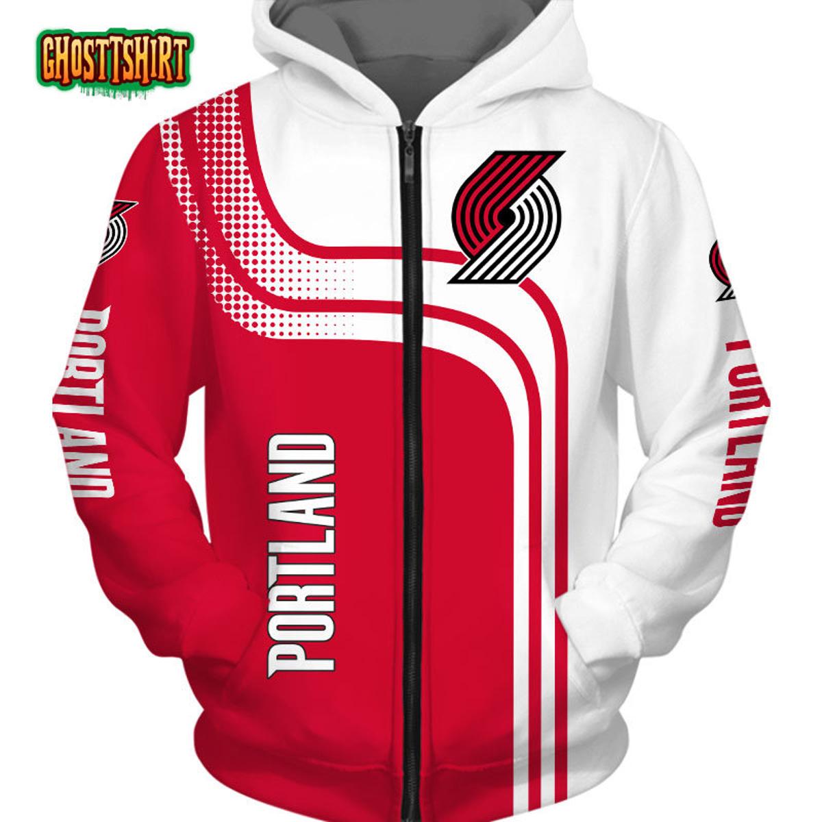 Portland Trail Blazers Custom Name Number Autism Awareness Zip Hoodie