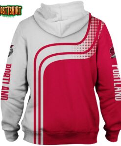 Portland Trail Blazers White Red Curvers Zip Hoodie For Fans