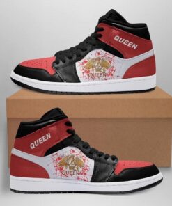 Queen Rock Band Black Red Air Jordan 1 High Sneakers