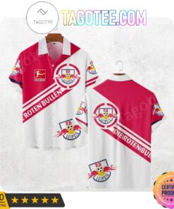 Rb Leipzig Bundesliga White Red Simple Design Hawaiian Shirt Size From S To 5xl