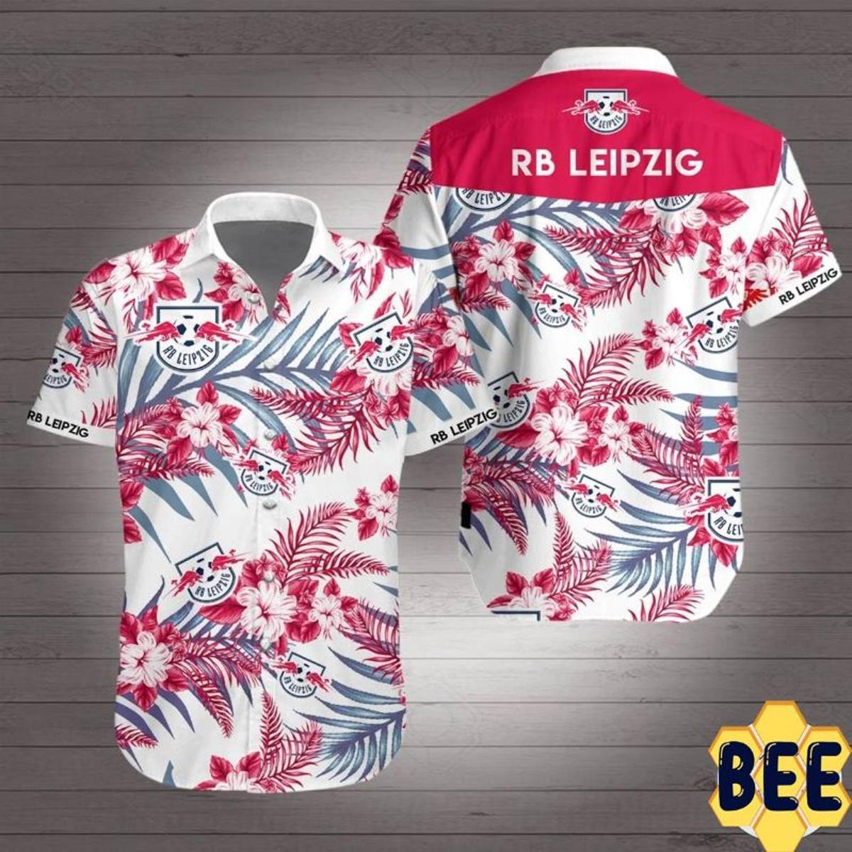 Rb Leipzig Bundesliga White Red Simple Design Hawaiian Shirt Size From S To 5xl