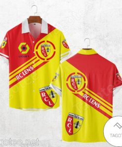 Rc Lens Red Yellow Simple Style Hawaiian Shirt Best Gift For Ligue 1 Fans