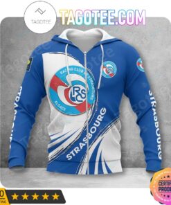 Rc Strasbourg Alsace Blue White Zip Hoodie Funny Gift For Fans