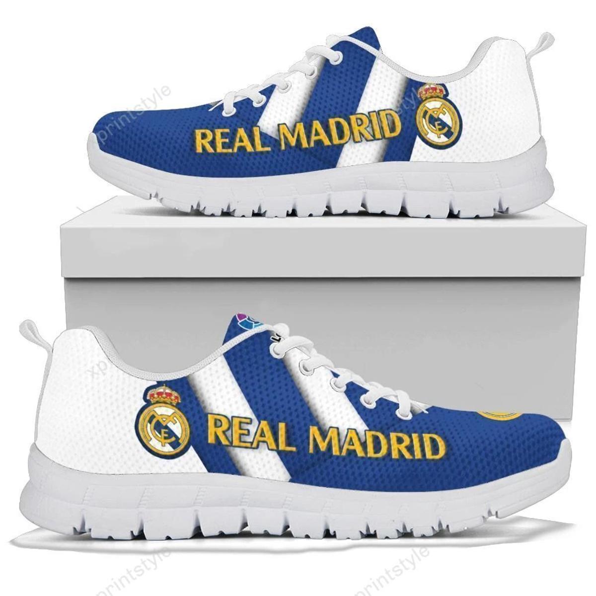 Real Madrid White Yellow Running Shoes Best Gift