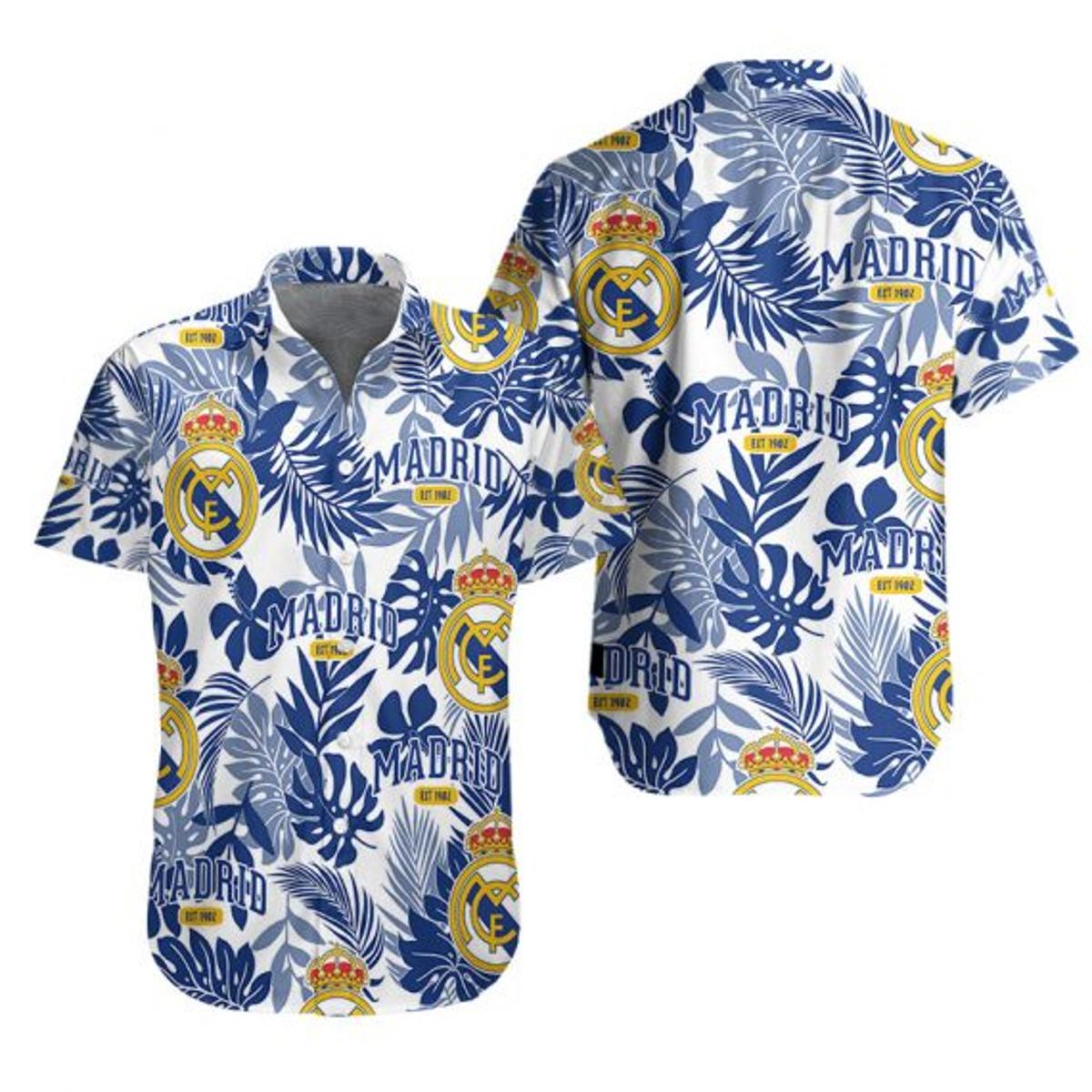 Real Madrid 14 Uefa Champions League Simple Style Hawaiian Shirt Best Gift For Fans