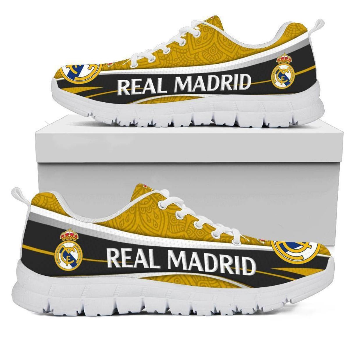 Real Madrid Black Blue Running Shoes Best Gift