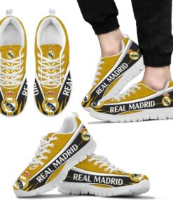 Real Madrid Yellow Black Running Shoes For Fans