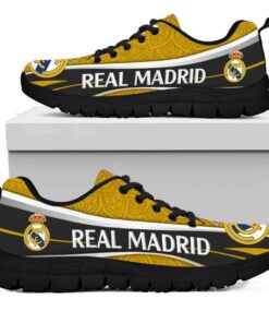 Real Madrid Yellow Black Running Shoes For Fans 3