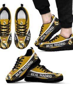 Real Madrid Yellow Black Running Shoes For Fans 4