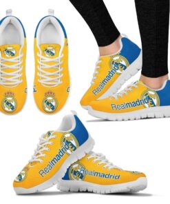 Real Madrid Yellow Blue Running Shoes For Fans 3