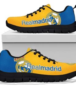 Real Madrid Yellow Blue Running Shoes For Fans 4