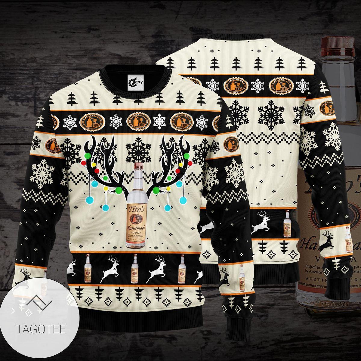 Vodka Titos Ugly Christmas Sweater Funny Gift For Fans