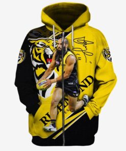 Richmond Tigers Bachar Houli No 14 Zip Hoodie Best Gift For Fans