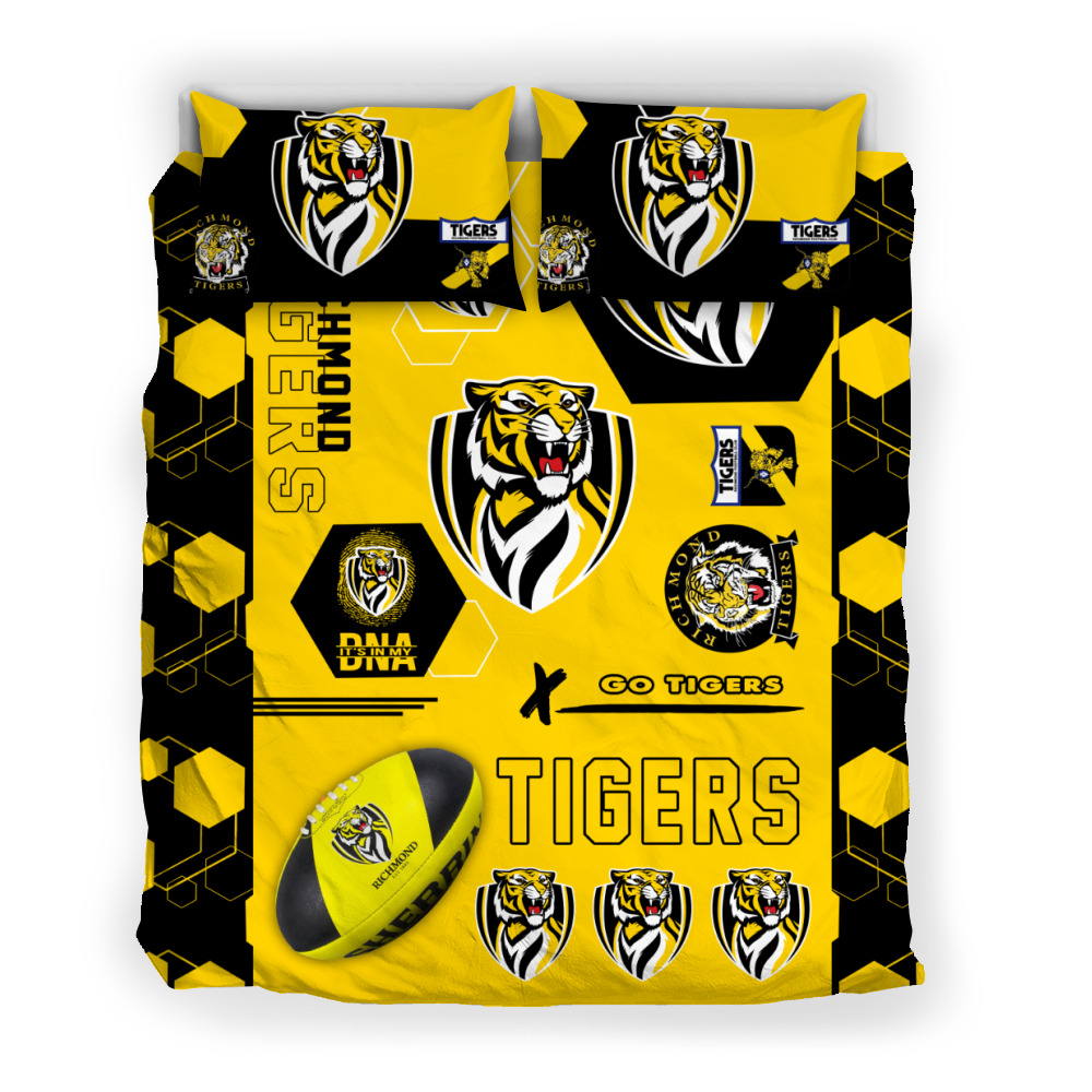 Richmond Tigers Black Yellow Multi Logo Doona Cover