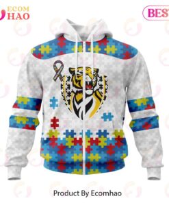 Richmond Tigers Custom Name Number Autism Awareness Zip Hoodie Funny Gift For Fans