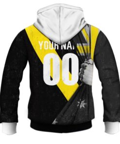 Richmond Tigers Custom Name Number Black Flag Zip Hoodie Best Gift For Fans