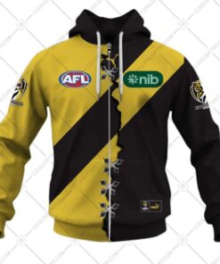 Richmond Tigers Custom Name Number Mix Guernsey Zip Up Hoodie For Fans 1