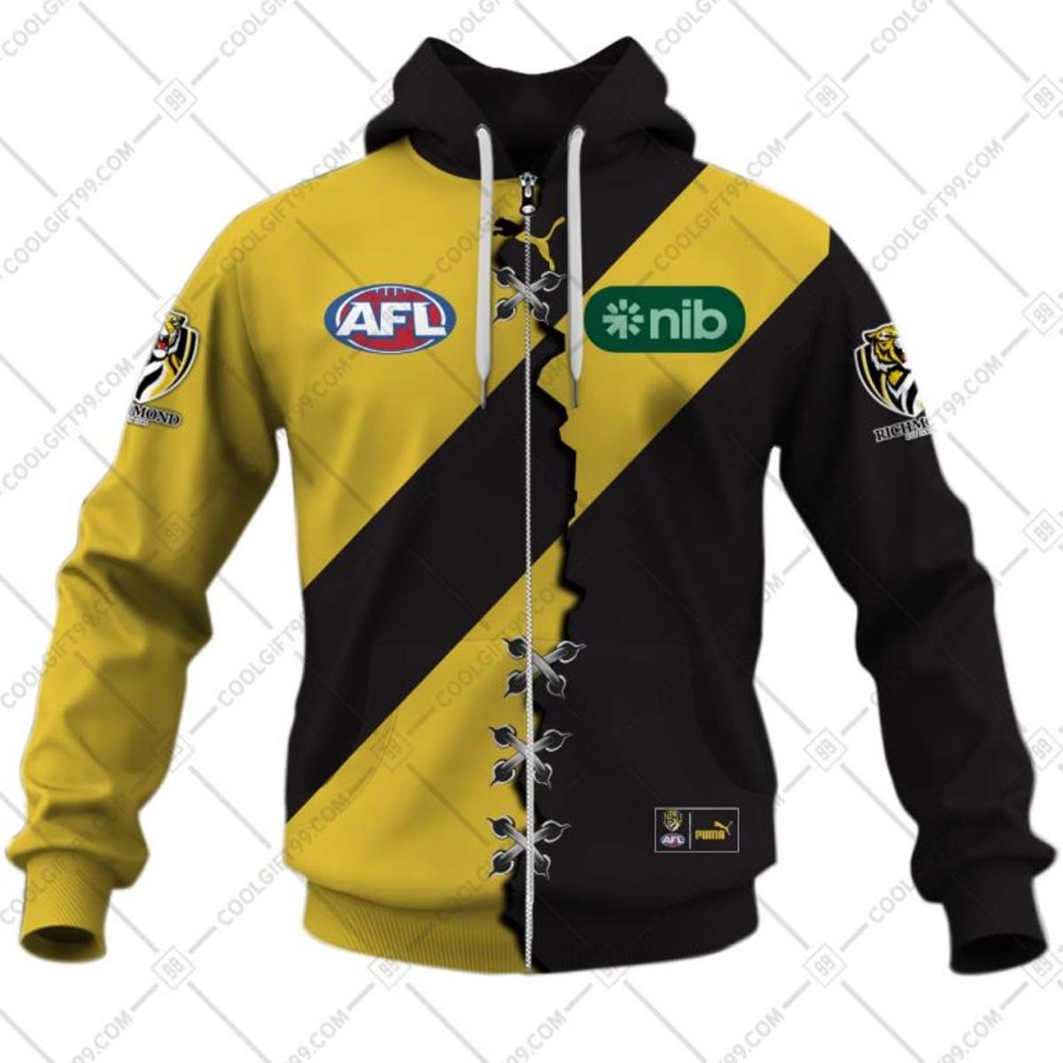 Port Adelaide Custom Name Number Mix Guernsey Zip Hoodie Gift