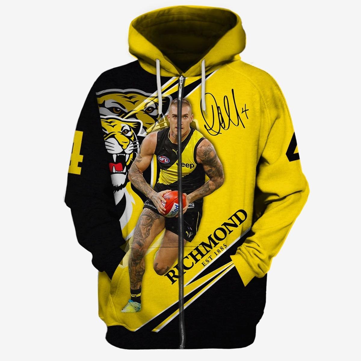 Richmond Tigers Dustin Martin No 4 Norm Smith Medal Zip Hoodie Gift For Fans