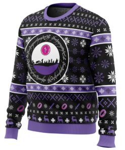 Ring Language Lord Of The Ring Black Purple Ugly Christmas Sweater Gift For Movie Fans 2