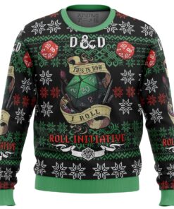 Roll Initiative Dungeons & Dragons Ugly Christmas Sweater Best Gift For Game Lovers