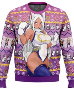 Rumi Usagiyama Mirko My Hero Academia Purple Xmas Sweater Gift For Manga Anime Lovers 1