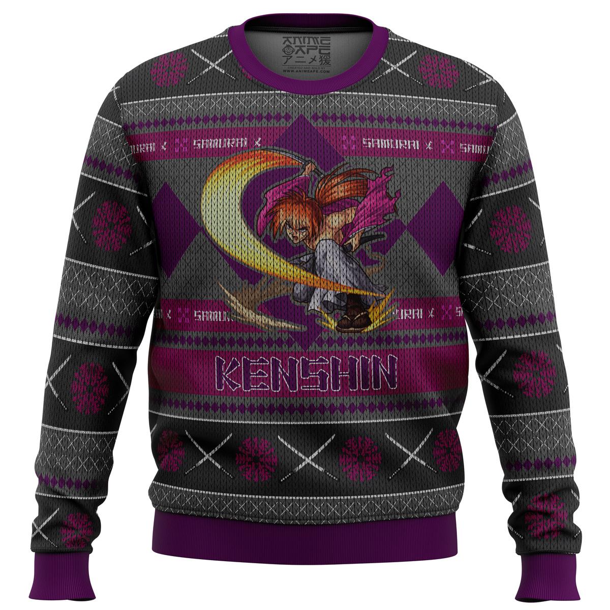 Shishio Makoto Monster Strike Rurouni Kenshin Samurai X Christmas Sweater Women