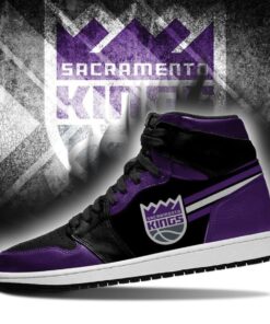 Sacramento Kings Black Purple Air Jordan 1 High Tops 3